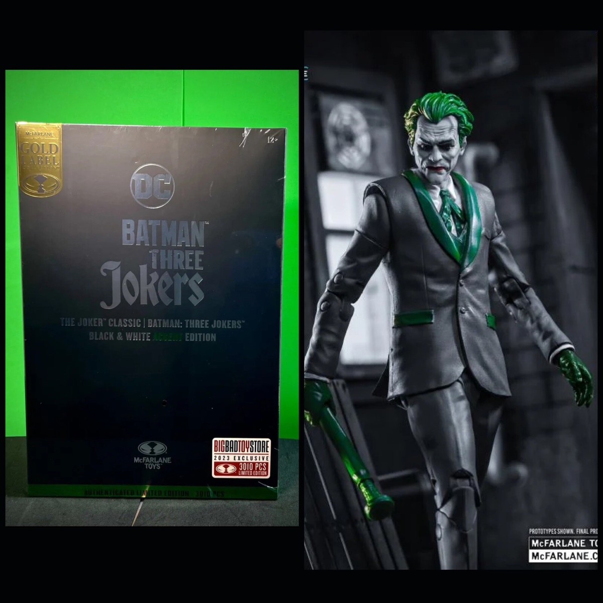 2023 McFarlane Gold Three Jokers - THE JOKER THE CRIMINAL B&W