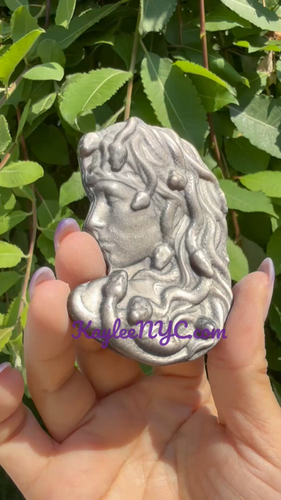 Wholesale Lot 4 Pc Natural Silver Sheen Obsidian Medusa Crystal Healing 8cm - Video 1 of 1