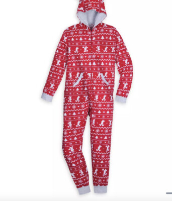 Disney Christmas Holiday Red Mickey Mouse Bodysuit Piece Pjs