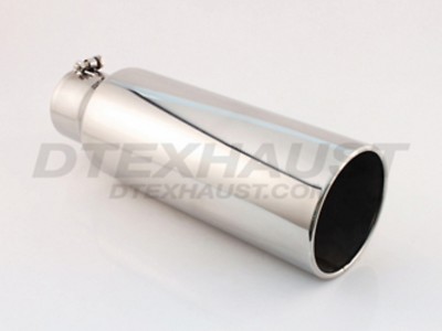 BQ9-405018PL BOLT-ON PENCIL ROLL DIESEL TIP STAINLESS 4'' INLET 5'' OUTLET 18'' L