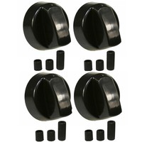 Schwarz Ofen Herdplatte Knopf Gas E-Herd Grill Kontrolle Adapter Alle 4 Packung