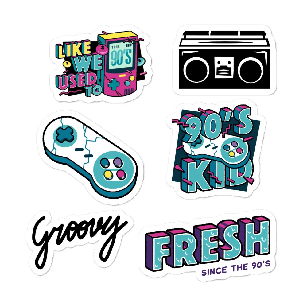 90s STICKERS retro old school gaming groovy gameboy