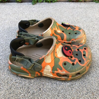 CROCS All Terrain Slip On Clogs Shoes Kids Children C 11 Camo