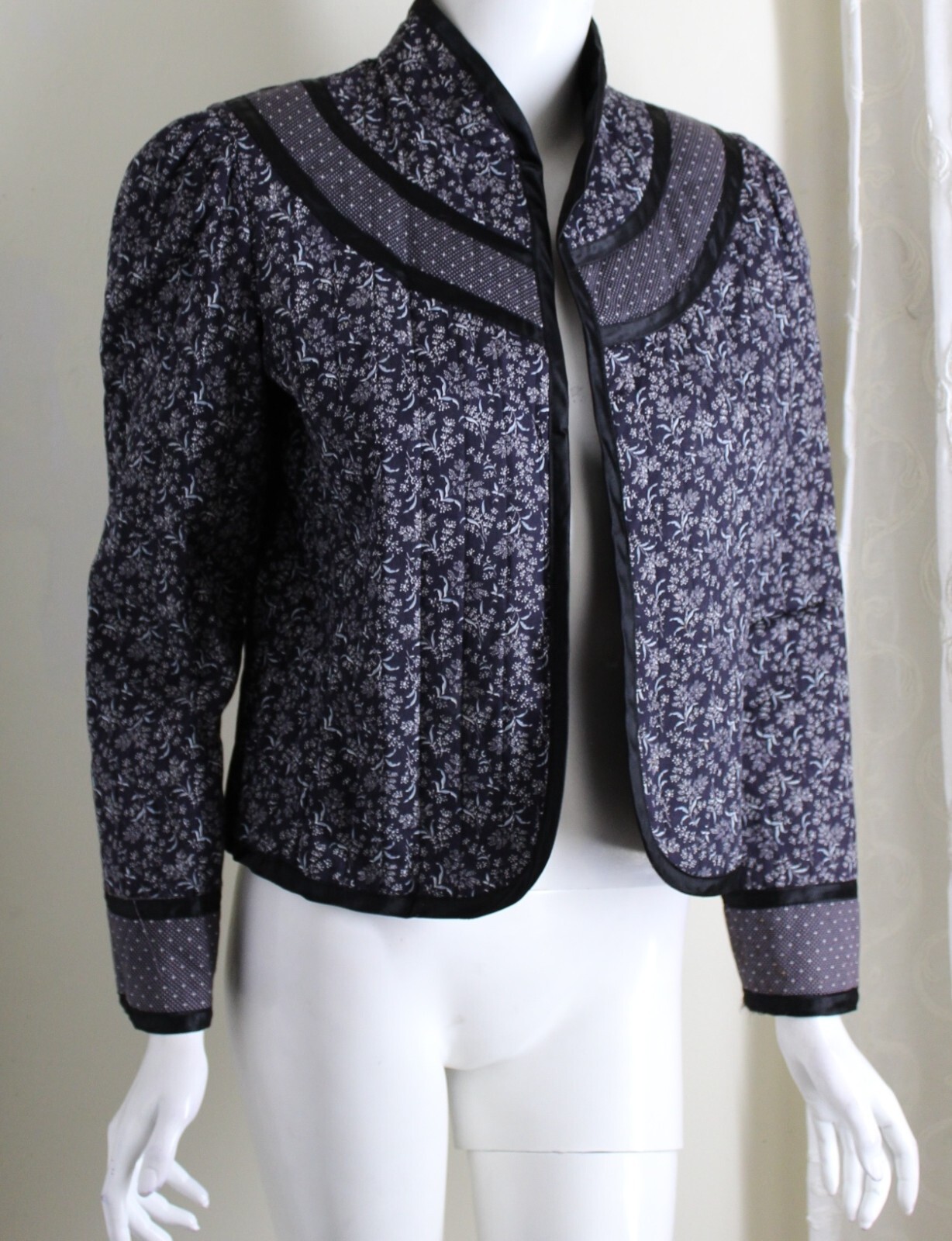 Estate vintage 70s Boho Quilted Edwardian Calico … - image 11