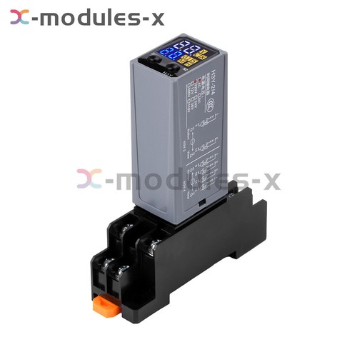 Einstellbares digitales Zeitrelais Zykluszeitverzögerungsrelais + Basis DC12V/24V AC220V - Bild 10 von 30