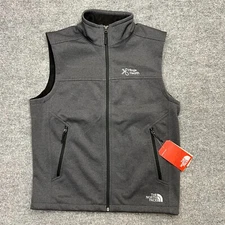 The North Face Vest Jacket Men Medium Dark Gray Apex Barrier Windwall Full Zip