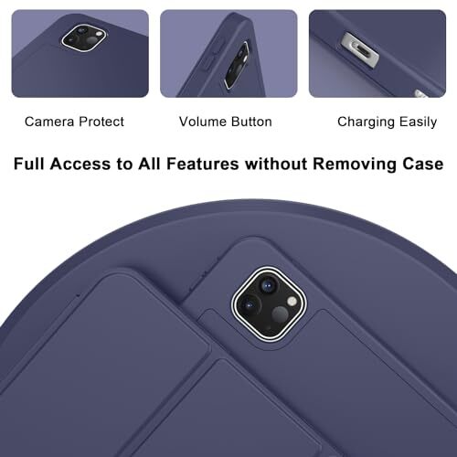 ZryXal New iPad Pro 11 Inch Case 2024(5th Gen) with Pencil Holder, Dark