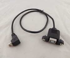 1x USB 2.0 B Female To Mini 5 Pin Male Down Angle Panel Mount Printer Cable 50cm