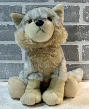 The Petting Zoo Wolf Plush 11in Gray Beige Washable Stuffed Animal 2021 3