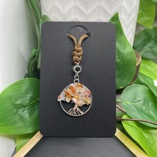 16-24  Cord Necklace  1.5  Stone Bead Tree Of Life Pendant Free Ship B8094