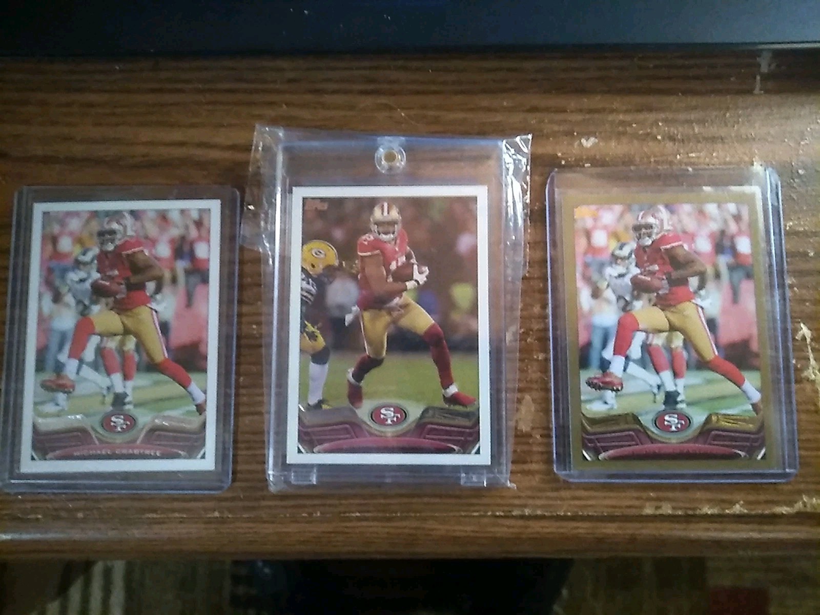Michael Crabtree 2013 Topps NFL SSP Variation Card# 408B + Base 170 + Gold /2013