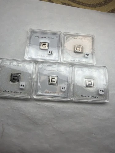 Lot Of5 Geiger Edelmetalle Original 1 Gram .999 Fine Square Encapsulated w/Assay