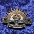 WW2 Original AIF Army Australian RISING SUN Slouch Hat Badge