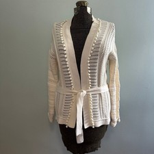 Banana Republic cream knit belted cardigan size M
