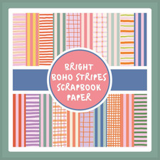 Bright Boho Stripes Scrapbook Paper: Colorful Summer Craft Paper Pad for Scrapbo