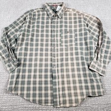 Vtg Orvis Shirt Mens XXL USA Made Olive Green Tan Plaid Flannel Deadstock NWT
