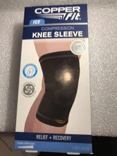Copper Fit Ice Knee Compression Sleeve Infused W/ Menthol S/M 12"-16"