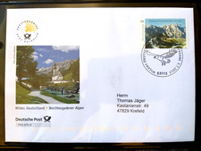 BRD FDC 2013 Wildes Deutschland, Berchtesgadener Alpen, Sonderstempel- Vogel