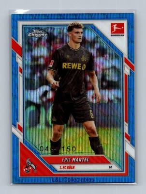 2025-26 Topps Chrome Bundesliga #54 Eric Martel Blue Wave Refractor #/150