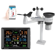 Stazione meteo portata 1,5 km Wi Fi sensore esterno 7 in 1 solare UV vento