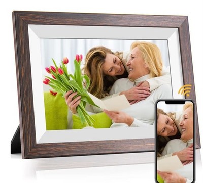 Ciowain Frameo 10.1 Inch Wi-Fi Digital Picture Frame Touchscreen 16GB Brown