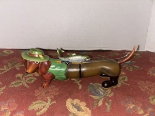 Vintage Westland Hot Diggity Dog Fisherman Dachshund Figurine