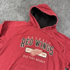 Vintage Detroit Red Wings Hoodie Mens XL Red NHL Hockey Pullover Old Time Hockey