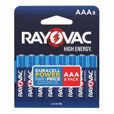 Rayovac High Energy AAA Batteries 8 Pack , Triple A Batteries
