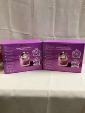 ZOKU Crown Cocktail Set with 4 Large Ice Cube Molds & 4 Whiskey Glasses