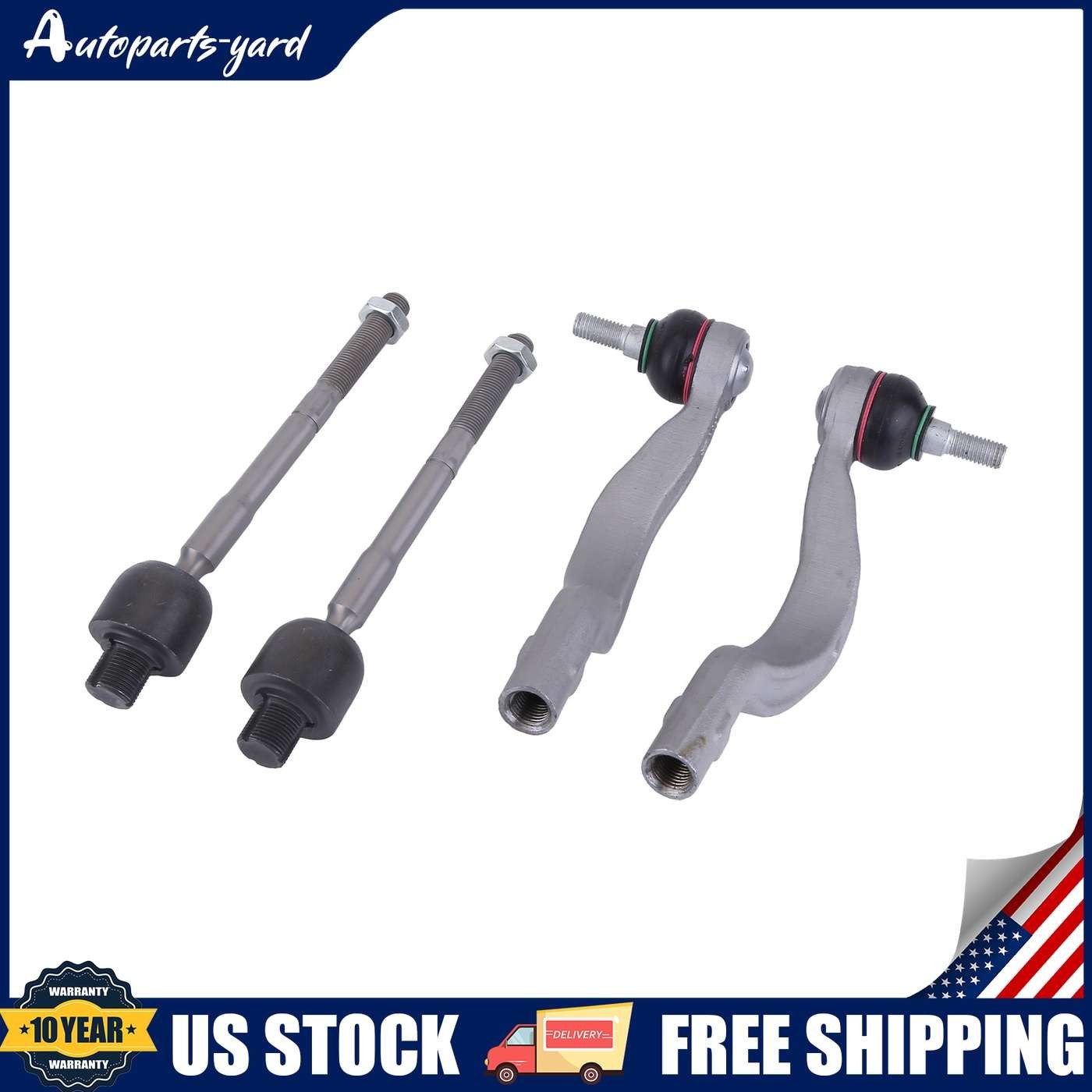 Front Inner/Outer Tie Rod End Kit For Maserati Ghibli Quattroporte 2014-2016
