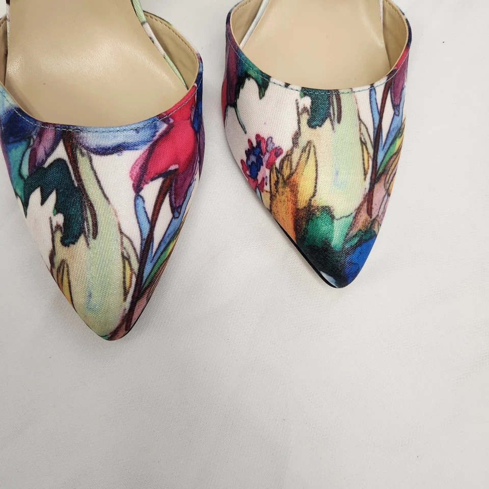 Zapatos de salón ADRIENNE VITTADINI florales Nevi doble correa al tobillo 3,25" talla 8 como nuevos Foto 4 de 4