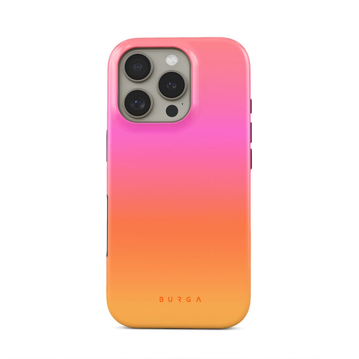 Coque iPhone 16 Pro Max antichoc Burga Sunset Club en silicone rigide avec protection caméra