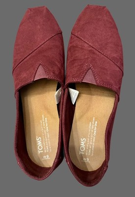 TOMS Women Alpargata Crepe Espadrille Shoes Maroon Microfiber 9 EU 40 EUC
