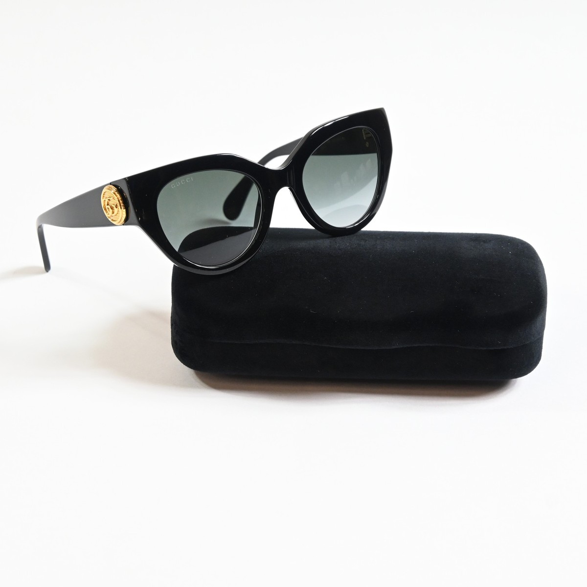 Gucci GG1408S 001 Womens Authentic Sunglasses Black/gold  display picture 1