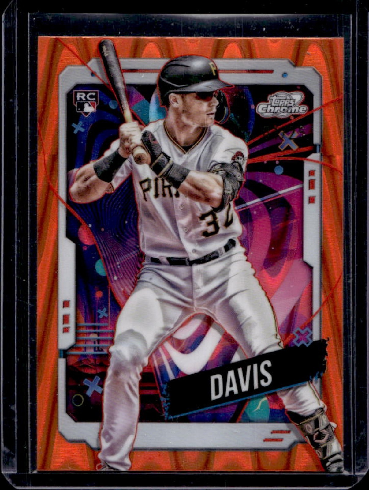 2024 Topps Cosmic Chrome Henry Davis RC Orange Galactic Refractor #/25 Pirates