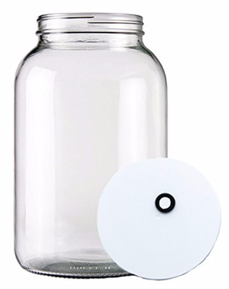 One Gallon Wide Mouth Glass Jar Carboy Fermenter With Gromme