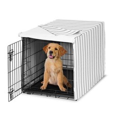 Sweet Jojo Designs 36in. Medium Dog Crate Cover White/Grey Stripe Pet Cage