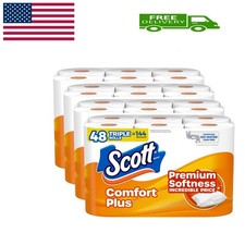 ComfortPlus Toilet Paper, 48 Double Rolls, 231 Sheets per Roll, Septic-Safe, ...