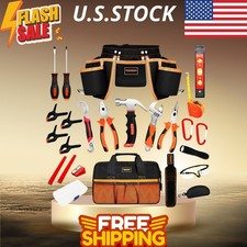 25-Piece Kids Real Tool Kit with Tool Belt, Pouch Bag and Magnetic Wristband
