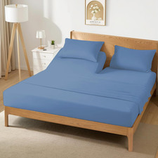 Split Head King Sheet Set 4 Piece for Adjustable Beds Fits Mattress up to 18" De