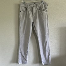 Johnnie-O Flat Front Pants Men's 34x30 Gray Chino Straight Fit 5-Pocket Stretch