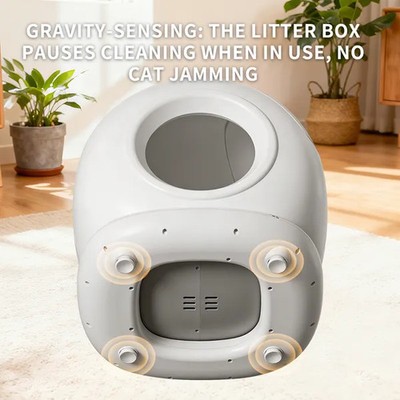 Smart Self-Cleaning Cat Litter Box 78L   App Controlled, Odor-Free & Fully Enclo