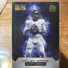 2022 Wild Card MATTE - Rookie Heat Bailey Zappe #RH-3 Black-Purple Flames (RC)