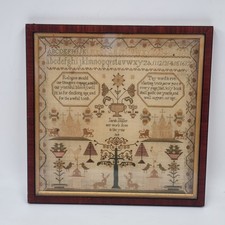 Antikes George III Handarbeit Muster von Sarah Miller 1818 Alphabet Kirchen