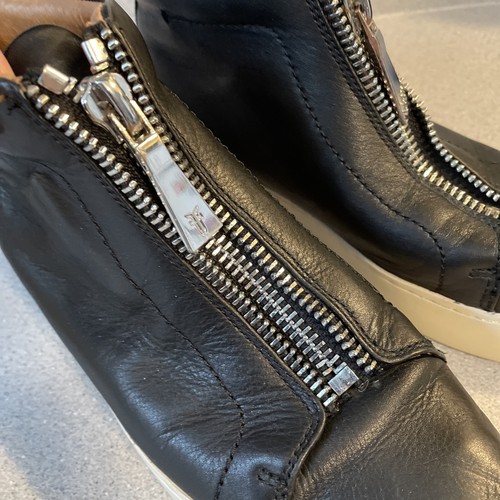 Frye Lena High-Top Double Zip Front Black Leather Sneaker Boot Gr. 6 - Bild 2 von 7