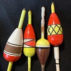 Vintage Wood Fishing Bobbers Antique  Float Tackle Painted Wooden/foam Lot 8  — photo 4