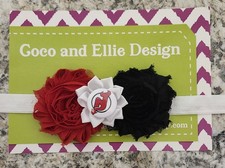 NJ devils headband New Jersey hockey headband NJ Devils baby gift girl