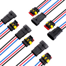 5 Kit 3 Pin Way 18 AWG Waterproof Connector Wire Connector with 10cm Pigtail 1.5