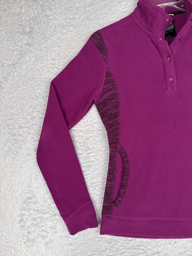 The North Face Sweater Womens XS Purple Fleece Snap Henley Pullover Pockets - Picture 3 of 16