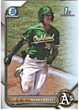2022 Bowman Draft Chrome - Henry Bolte 1st Bowman RC REFRACTOR - A's #BDC-121